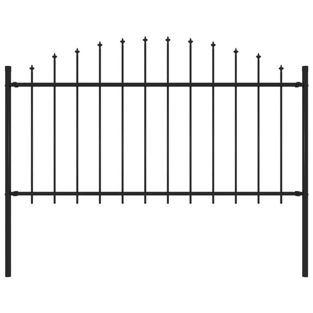 Vidaxl  Záhradný plot s hrotmi,  oceľ (1, 25-1, 5)x1, 7 m,  čierny značky Vidaxl