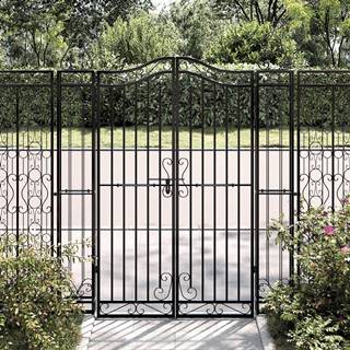 Petromila vidaXL Záhradná brána čierna 121x8x150 cm kované železo