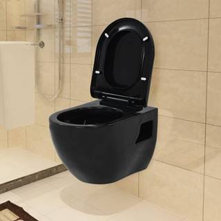 Petromila vidaXL Závesné WC,  keramické,  čierne