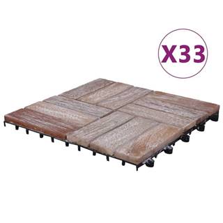 Vidaxl Podlahové dlaždice 33 ks,  30x30 cm,  recyklovaný masív