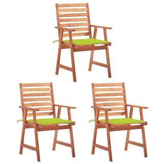 Vidaxl  Vonkajšie jedálenské stoličky s podložkami 3 ks masívna akácia značky Vidaxl
