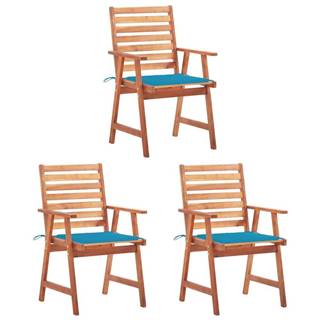 Vidaxl  Vonkajšie jedálenské stoličky s podložkami 3 ks masívna akácia značky Vidaxl