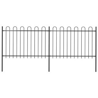 Vidaxl Záhradný plot s oblúkovým zakončením,  oceľ 3, 4x1, 2 m,  čierny