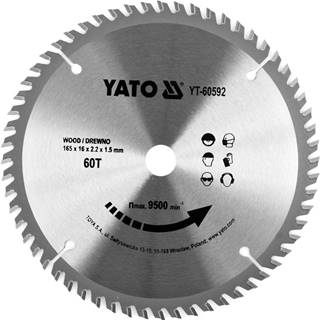 YATO  Kotúč na drevo TCT 165 x 16 mm 60z YT-82810)