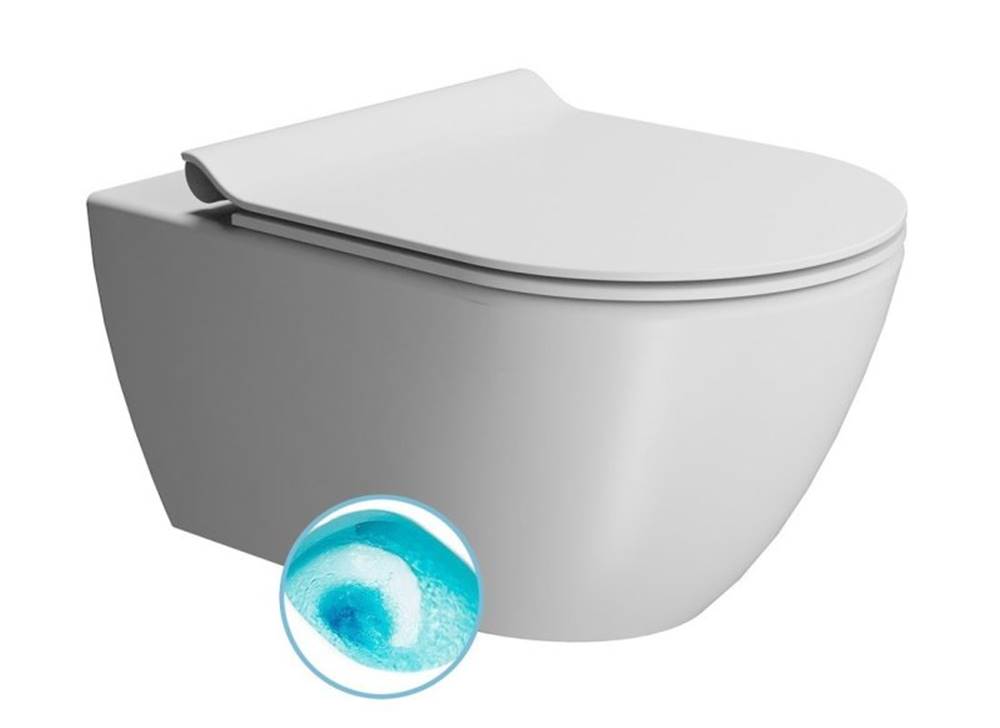 Gsi  PURA závesná WC misa,  Swirlflush,  55x36 cm,  biela dual-mat 881509 - GSI značky Gsi