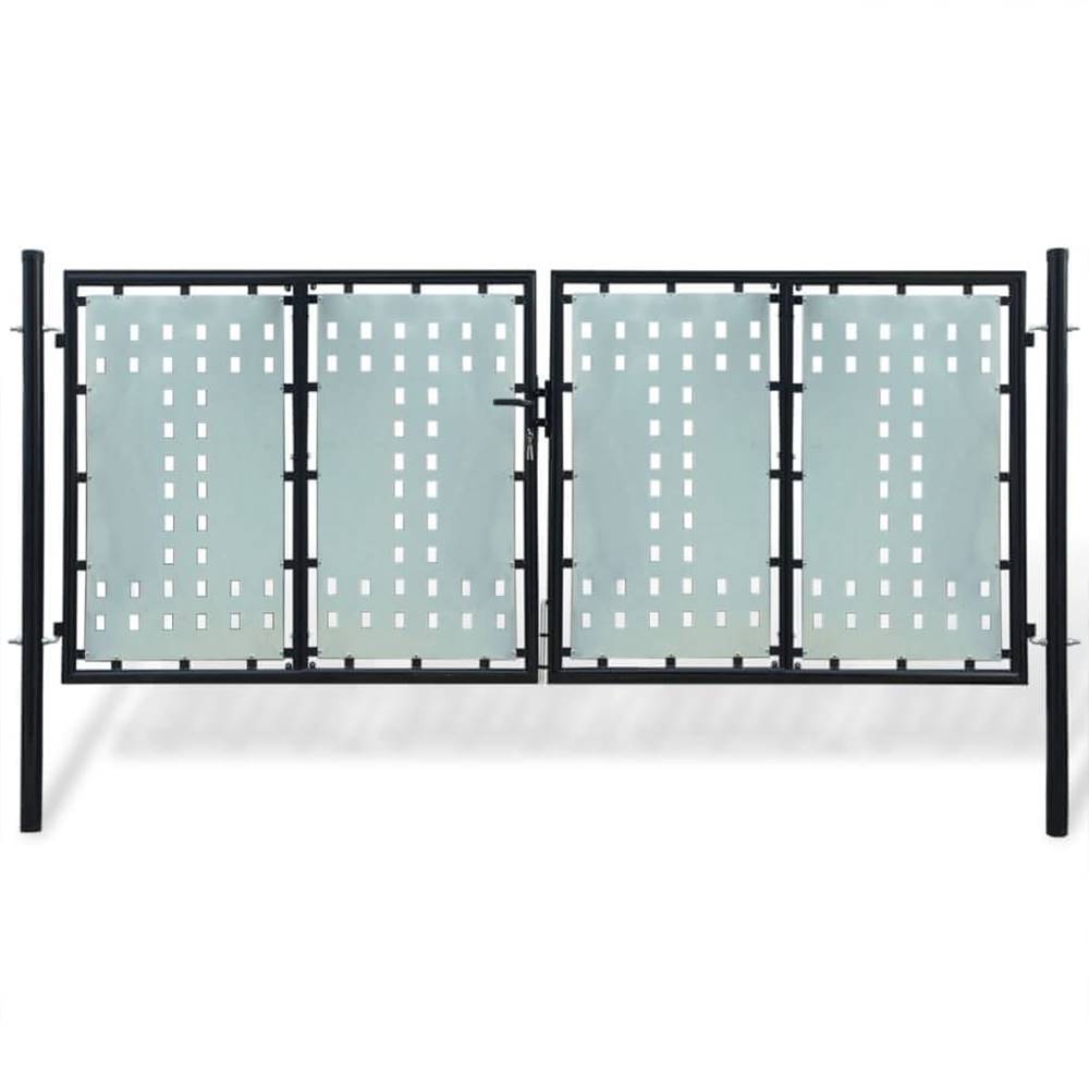 Vidaxl  Čierna jednokrídlová plotová brána 300x175 cm značky Vidaxl