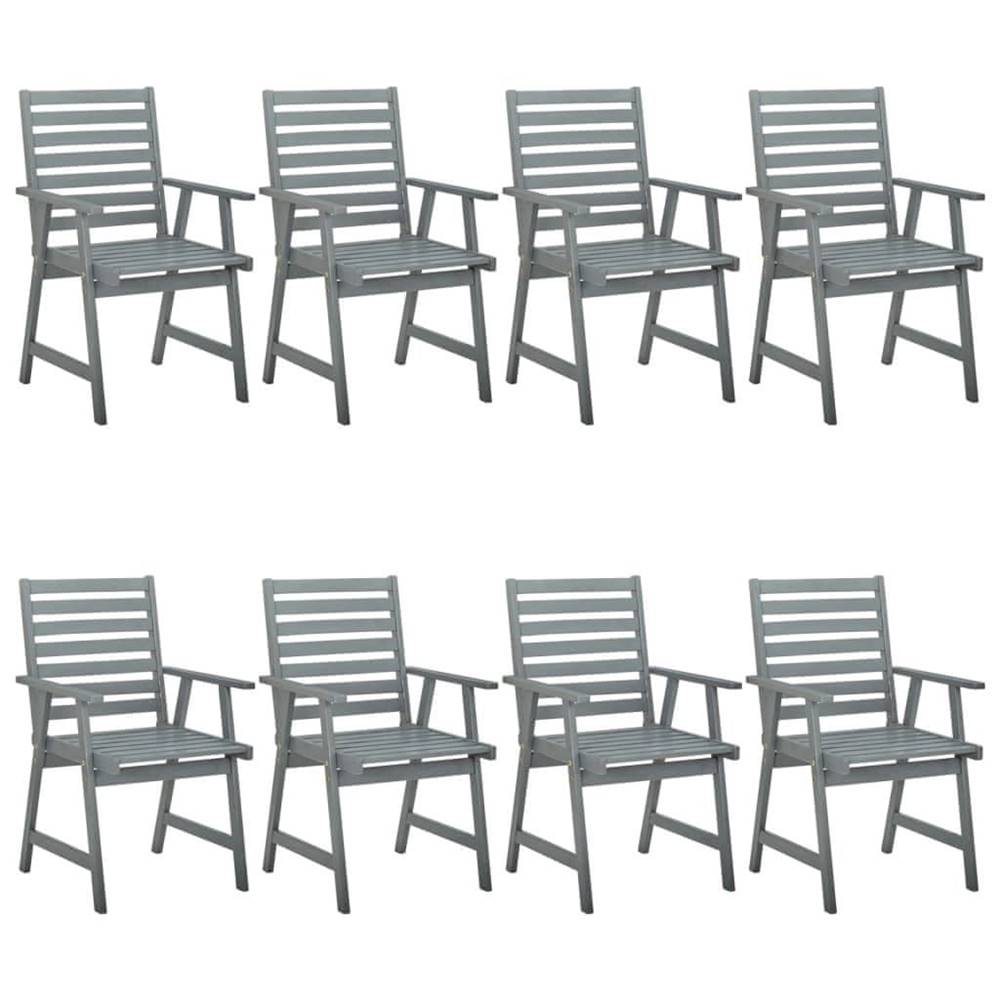 Vidaxl  Záhradné jedálenské stoličky 8 ks sivé akáciový masív značky Vidaxl