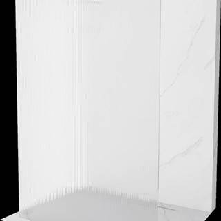 Mexen Kioto,  sprchová zástena Walk-In 100 x 200 cm,  8mm sklo s rebrovým vzorom,  chrómový profil,  800-100-002-01-09