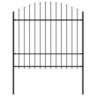 Petromila vidaXL Záhradný plot s hrotmi,  oceľ (1, 5-1, 75)x1, 7 m,  čierny