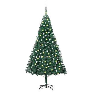 Vidaxl  Umelý vianočný stromček s LED a súpravou gulí 210 cm zelený PVC značky Vidaxl