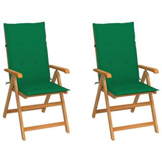 Vidaxl  Záhradné stoličky 2 ks so zelenými podložkami tíkový masív značky Vidaxl