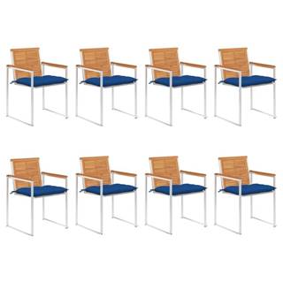 Vidaxl Záhradné stoličky 8 ks s podložkami akáciový masív