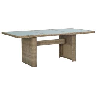 Vidaxl Záhradný jedálenský stôl 200x100x74 cm sklo a polyratan