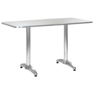 Vidaxl Záhradný stôl,  strieborný 120x60x70 cm,  hliník