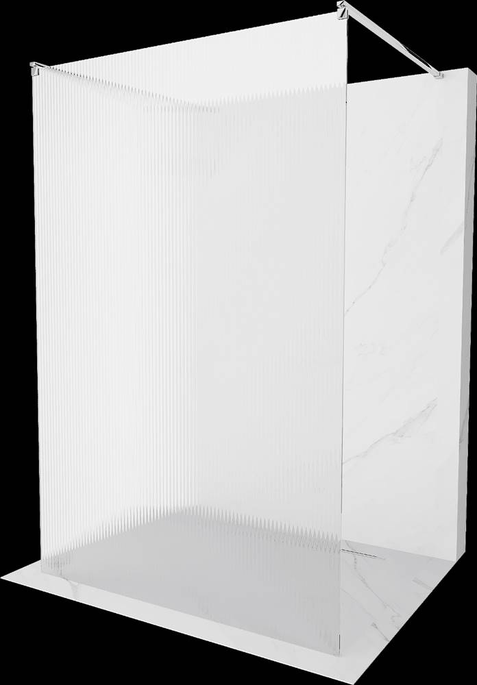 Mexen  Kioto,  sprchová zástena Walk-In 100 x 200 cm,  8mm sklo s rebrovým vzorom,  chrómový profil,  800-100-002-01-09 značky Mexen