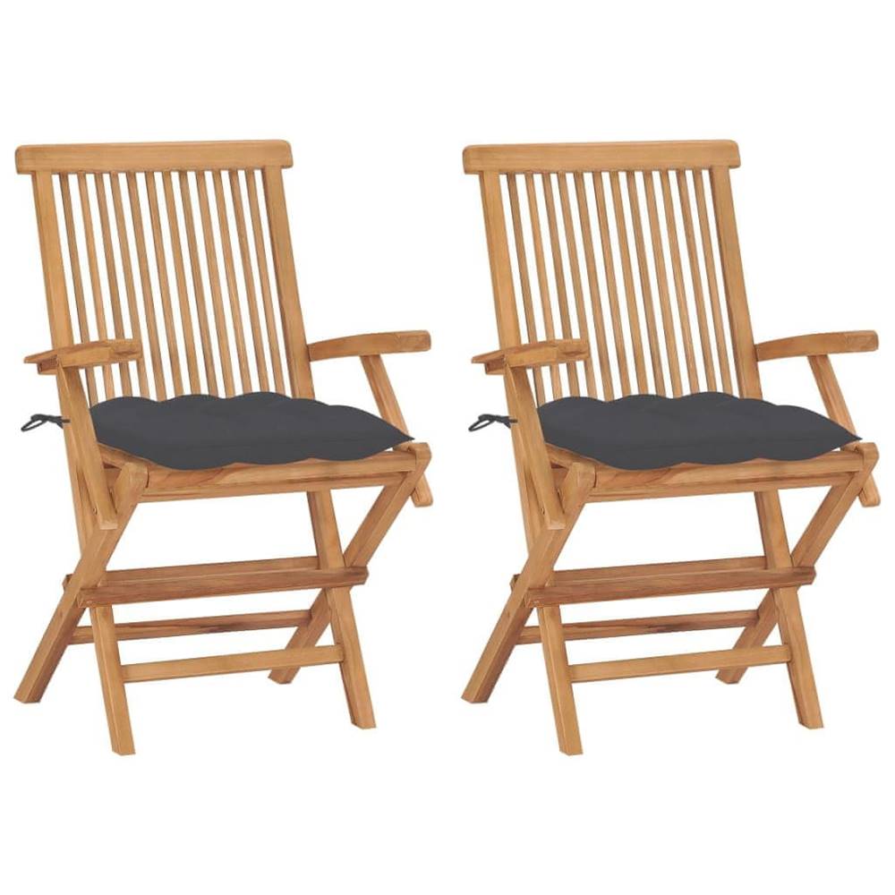 Vidaxl  Záhradné stoličky s antracitovými podložkami 2 ks tíkový masív značky Vidaxl