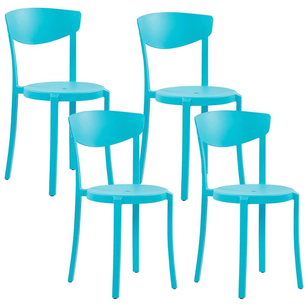 Beliani  Sada 4 jedálenských stoličiek plastových modrých VIESTE značky Beliani