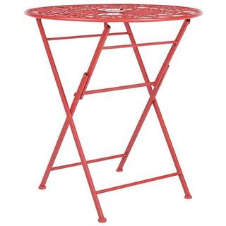 Beliani Záhradný kovový stôl ø 70 cm červený SCARIO