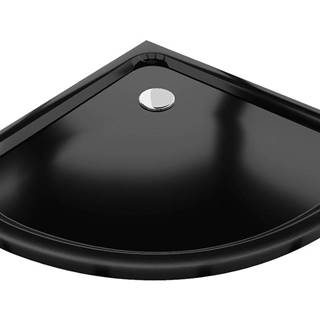 Mexen  Slim,  štvrťkruhová akrylátová sprchová vanička 100x100x5 cm,  čierna,  chrómový sifón,  41701010 značky Mexen