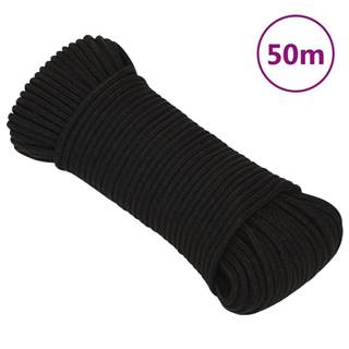 Vidaxl Pracovné lano čierne 5 mm 50 m polyester
