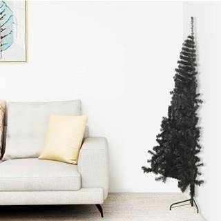 Vidaxl  Umelý vianočný polovičný stromček s podstavcom čierny 240cm PVC značky Vidaxl