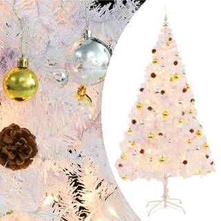 Vidaxl  Umelý vianočný stromček s ozdobami a LED diódami 210 cm biely značky Vidaxl