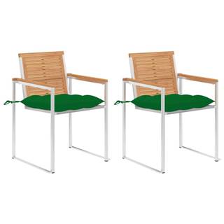 Vidaxl  Záhradné stoličky so sedákmi 2 ks masívne tíkové drevo a oceľ značky Vidaxl