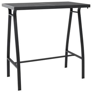 Vidaxl Záhradný barový stôl čierny 110x60x110 cm tvrdené sklo