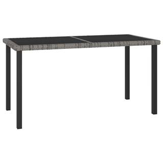 Vidaxl  Záhradný jedálenský stôl sivý 140x70x73 cm polyratanový značky Vidaxl