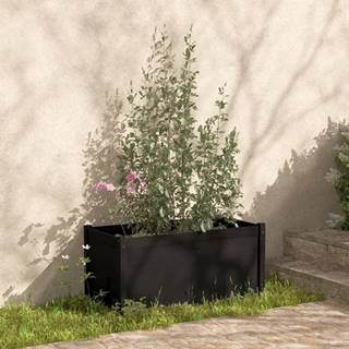 Vidaxl  Záhradný kvetináč čierny 100x50x50 cm masívna borovica značky Vidaxl