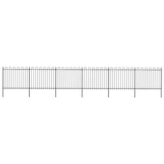 Vidaxl Záhradný plot s oblúkovým zakončením,  oceľ 10, 2x1, 5 m,  čierny