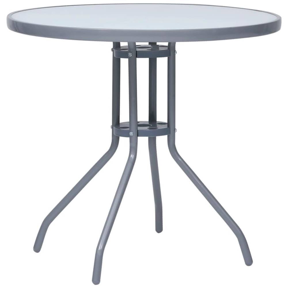 Vidaxl  Záhradný stôl bledosivý 80 cm oceľ a sklo značky Vidaxl