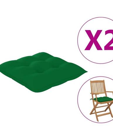Vidaxl Podložky na stoličku 2 ks,  zelené 40x40x7 cm,  látka