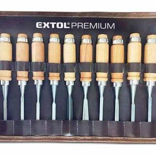 Extol Premium  Dláta rezbárske Cr-V,  12-dielna sada,  200mm,  drevené puzdro značky Extol Premium