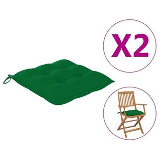 Vidaxl Podložky na stoličku 2 ks,  zelené 40x40x7 cm,  látka