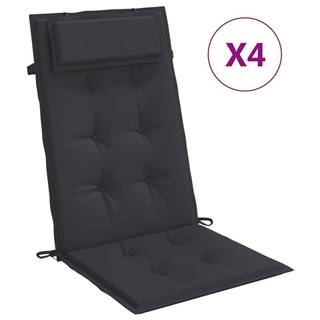 Vidaxl  Podušky na stoličky s vysokým operadlom 4 ks čierne látka značky Vidaxl