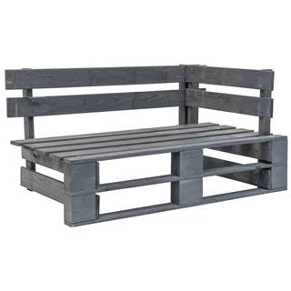 Vidaxl Rohová záhradná lavička z paliet,  drevo,  sivá