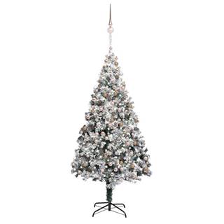 Vidaxl Umelý vianočný stromček LED,  súprava gulí a sneh zelený 400 cm
