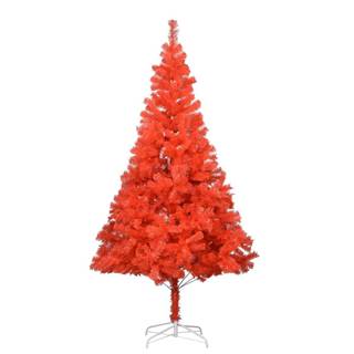 Vidaxl Umelý vianočný stromček s podstavcom červený 180 cm PVC