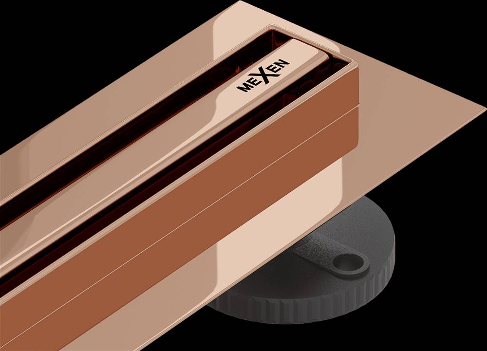 Mexen  Flat nerezový sprchový žľab s rotačným 360° sifónom 80 cm,  vzor SLIM,  ružovo-zlatá,  1641080 značky Mexen