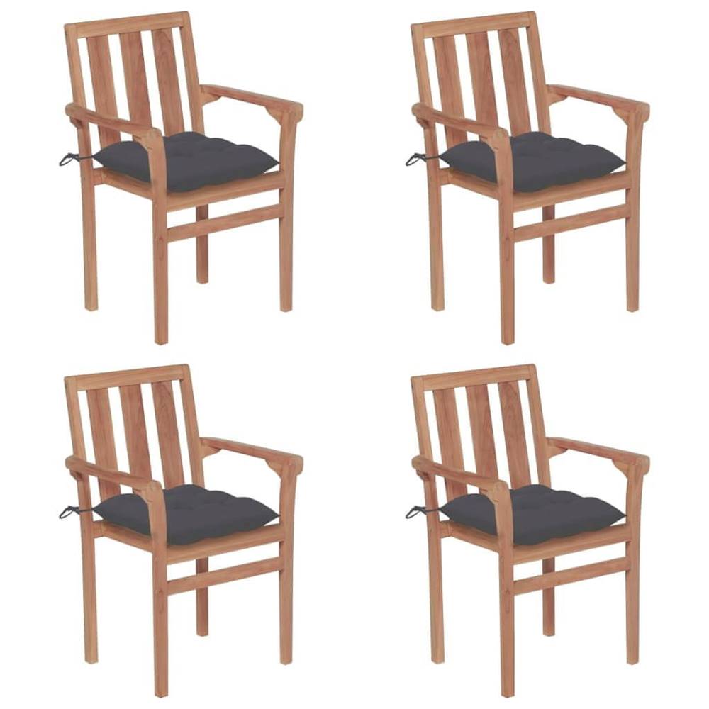 Petromila   Stohovateľné záhradné stoličky s podložkami 4 ks tíkový masív značky Petromila