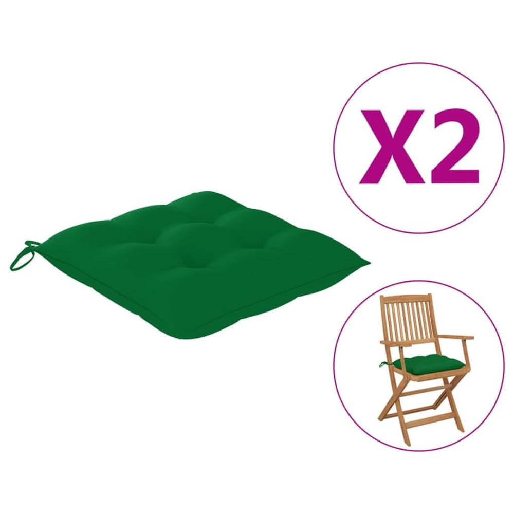 Vidaxl  Podložky na stoličku 2 ks,  zelené 40x40x7 cm,  látka značky Vidaxl
