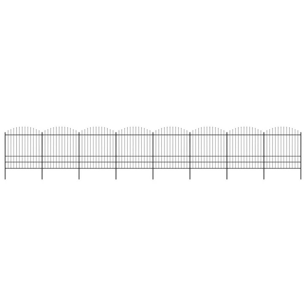 Vidaxl  Záhradný plot s hrotmi,  oceľ (1, 75-2)x13, 6 m,  čierny značky Vidaxl