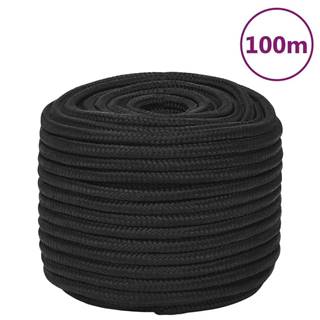 Vidaxl Lodné lano čierne 14 mm 100 m polypropylén