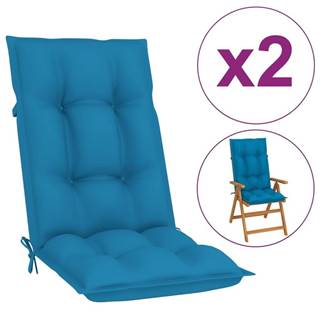 Vidaxl Podložky na záhradné stoličky 2 ks modré 120x50x7 cm