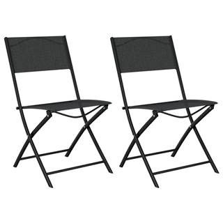 Vidaxl  Skladacie vonkajšie stoličky 2 ks čierne oceľ a textilén značky Vidaxl
