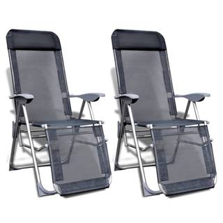 Vidaxl  Skladacie záhradné stoličky 2 ks,  hliník a textilén,  sivé značky Vidaxl