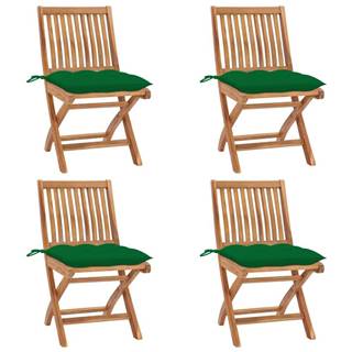 Vidaxl  Skladacie záhradné stoličky s podložkami 4 ks tíkový masív značky Vidaxl