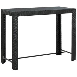 Vidaxl Záhradný barový stôl čierny 140, 5x60, 5x110, 5 cm polyratanový