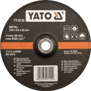 YATO  Kotúč brúsny na kov 125 x 22 x 6, 0 mm vypuklý značky YATO
